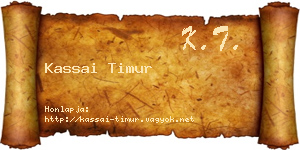 Kassai Timur névjegykártya